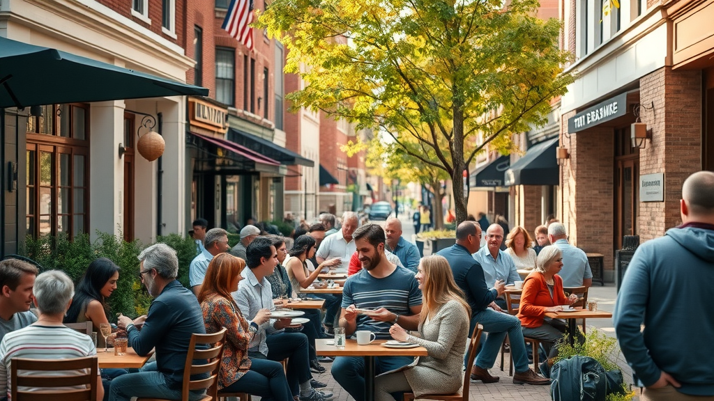 Outdoor dining in Durham highlights lively local restaurant history.