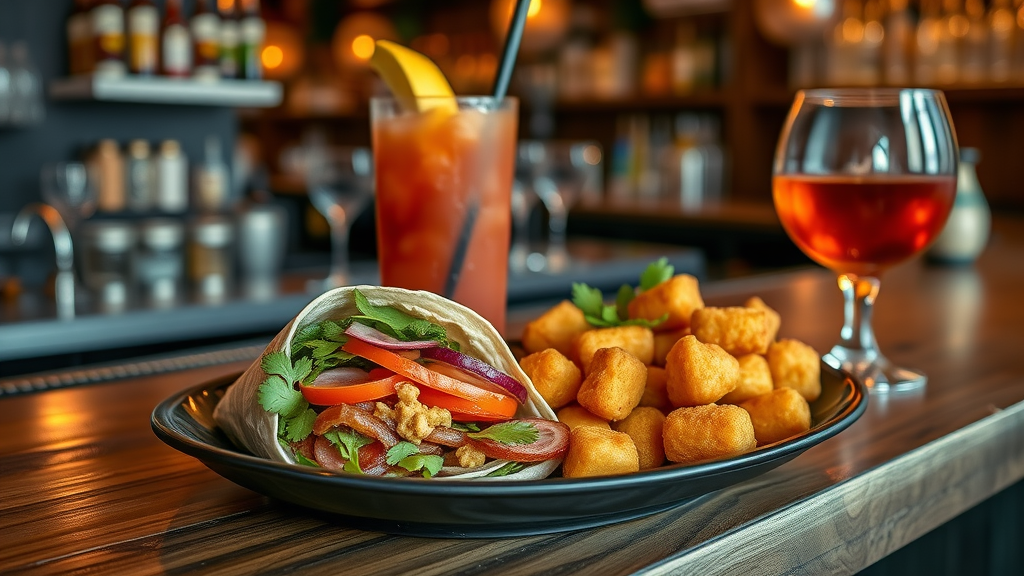 Chipotle BLT wrap, tater tots, bourbon and Bloody Mary define new Southern style dishes.