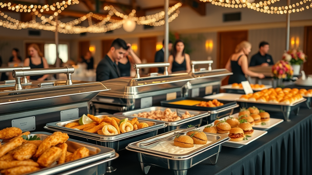 Durham catering services set up Southern food at festive event