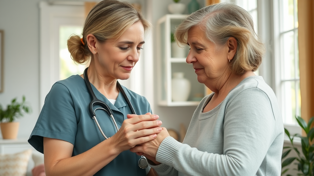 home care services Raleigh - caregiver assisting elderly woman in a North Carolina home