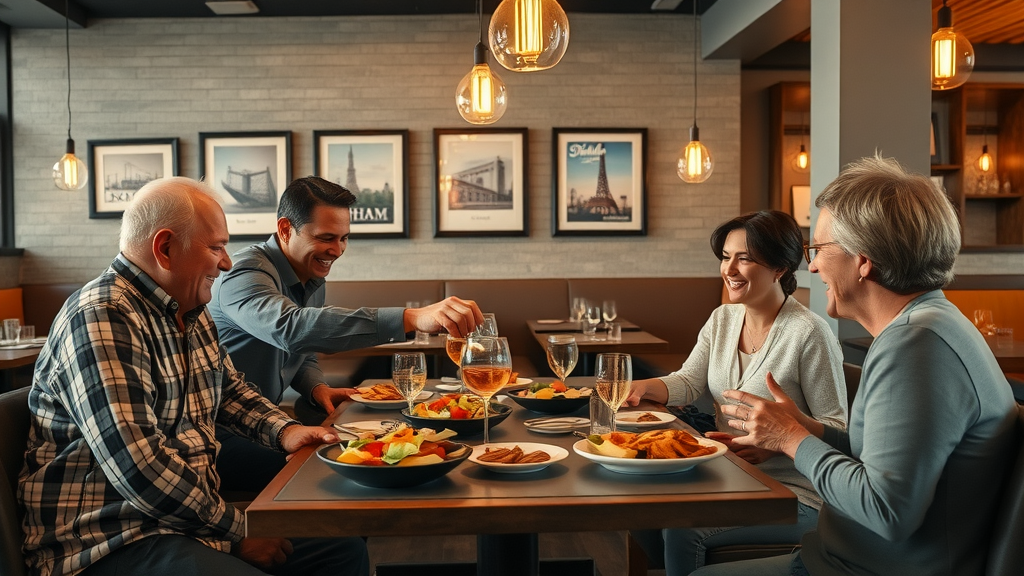 Family enjoying Durham catering services with Southern hospitality
