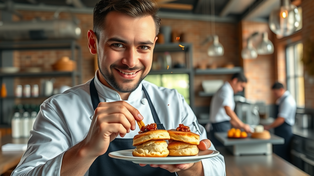 Southern chef elevates biscuits with creative flair, exemplifying new Southern style.