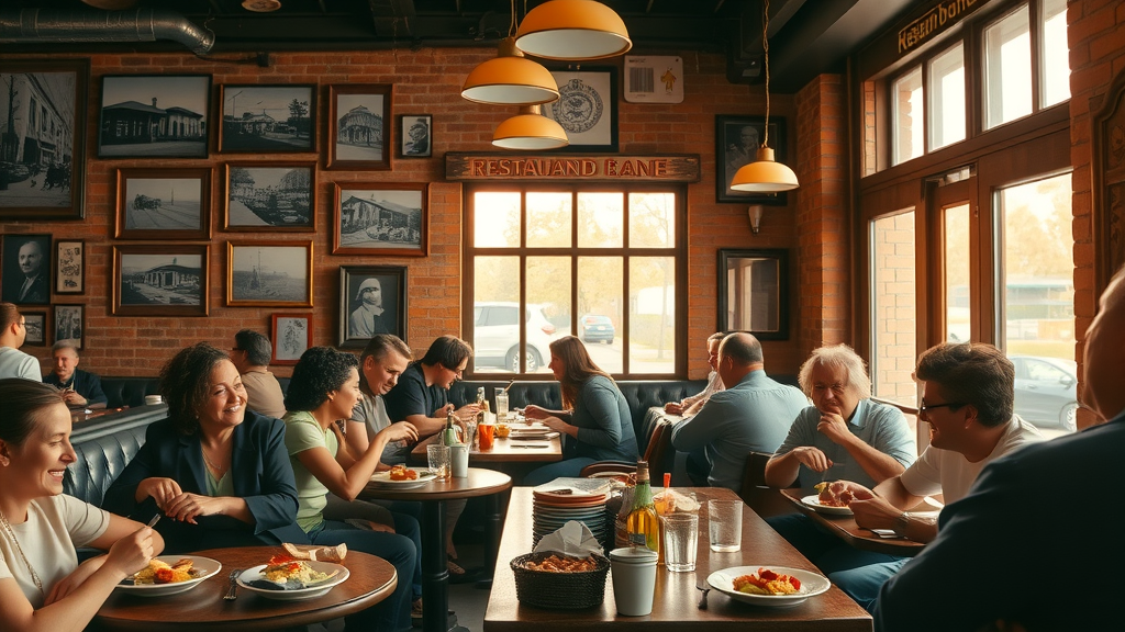 Warm cafe scene in Durham showing local restaurant history and community.